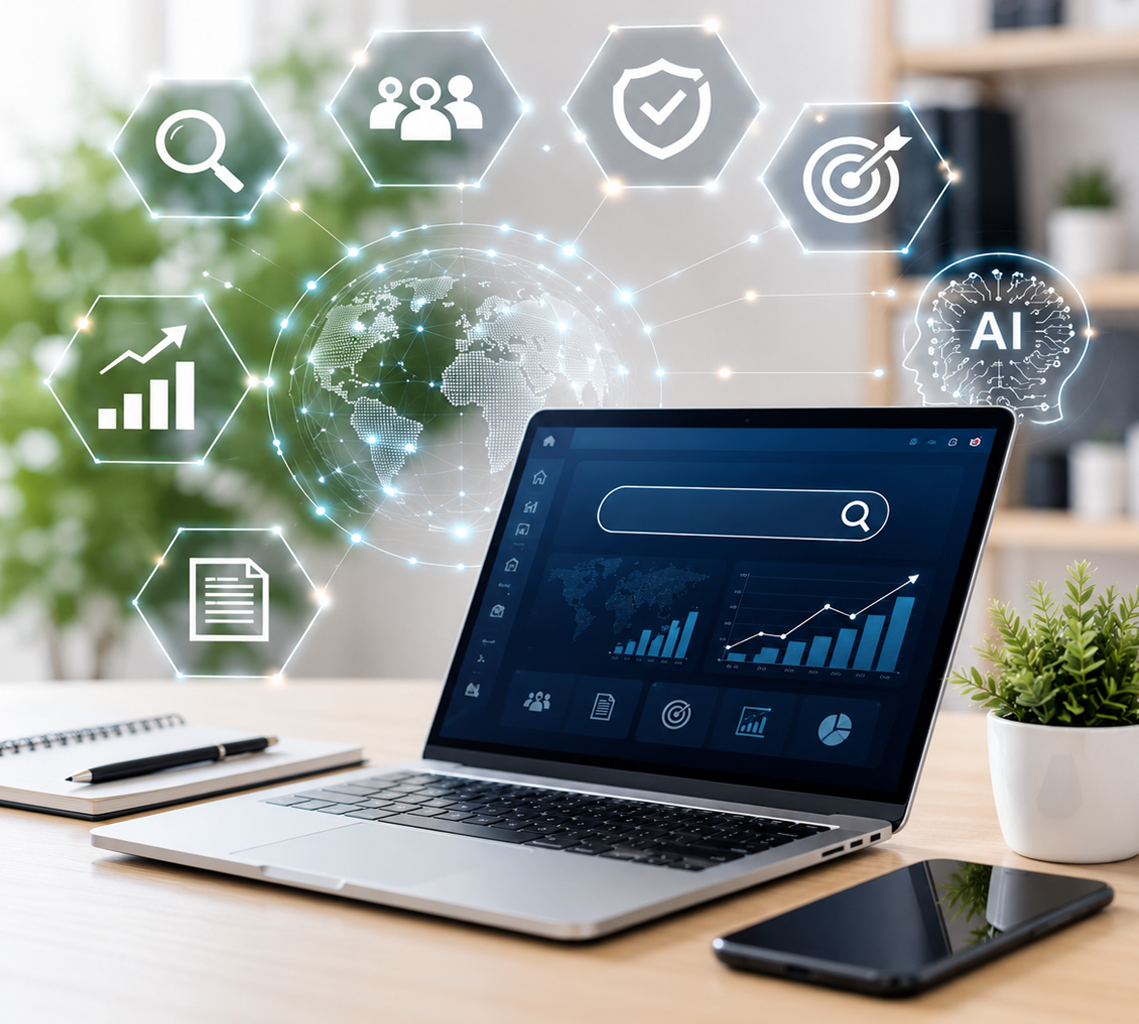 Digital workspace with analytics interface